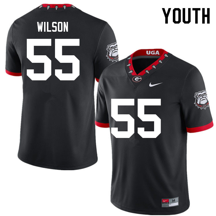 Youth #55 Jared Wilson Georgia Bulldogs College Football Jerseys Sale-100th Anniversary